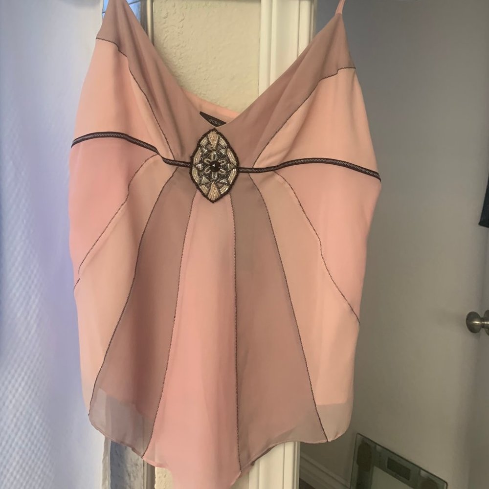 Pink Chiffon Spaghetti Strap